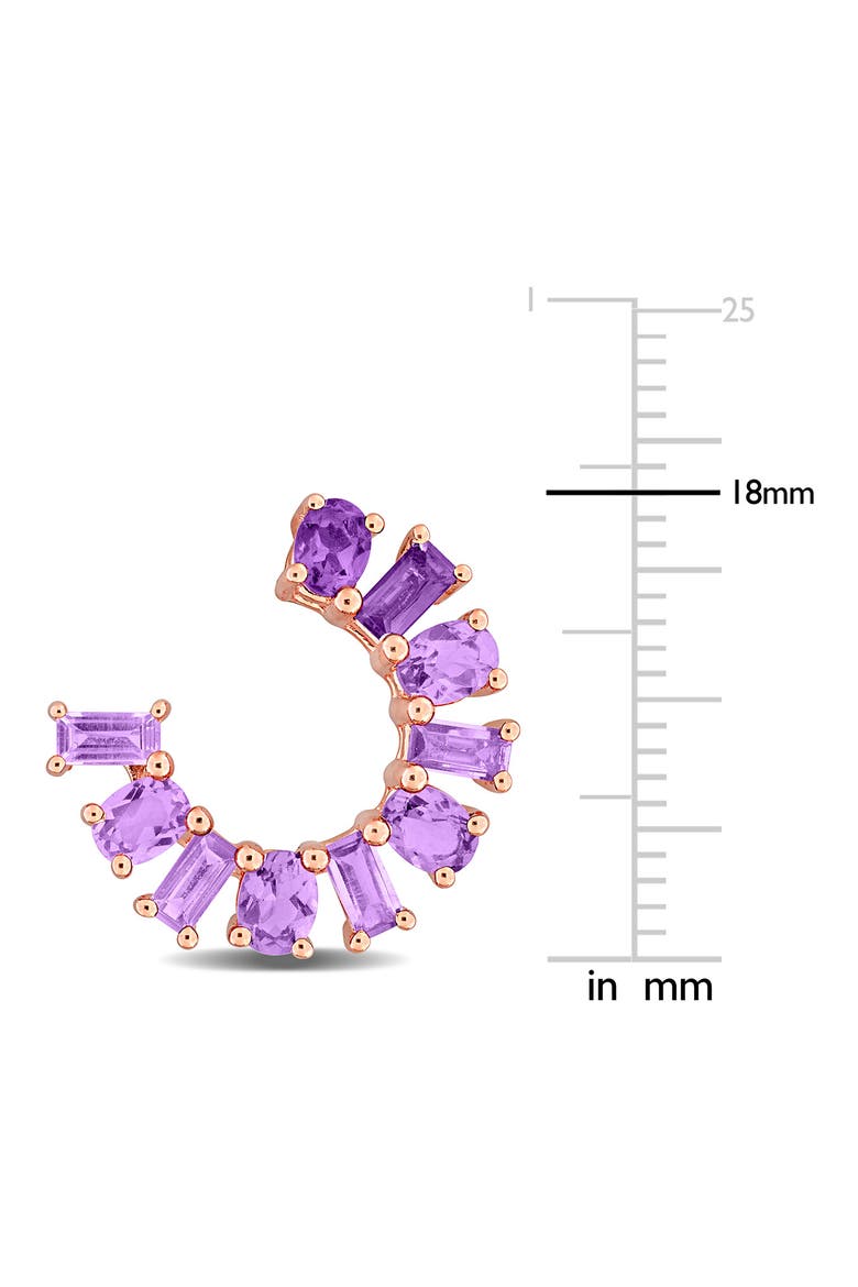 Amethyst Multi Cut J-Hoop Earrings, Alternate, color, PURPLE
