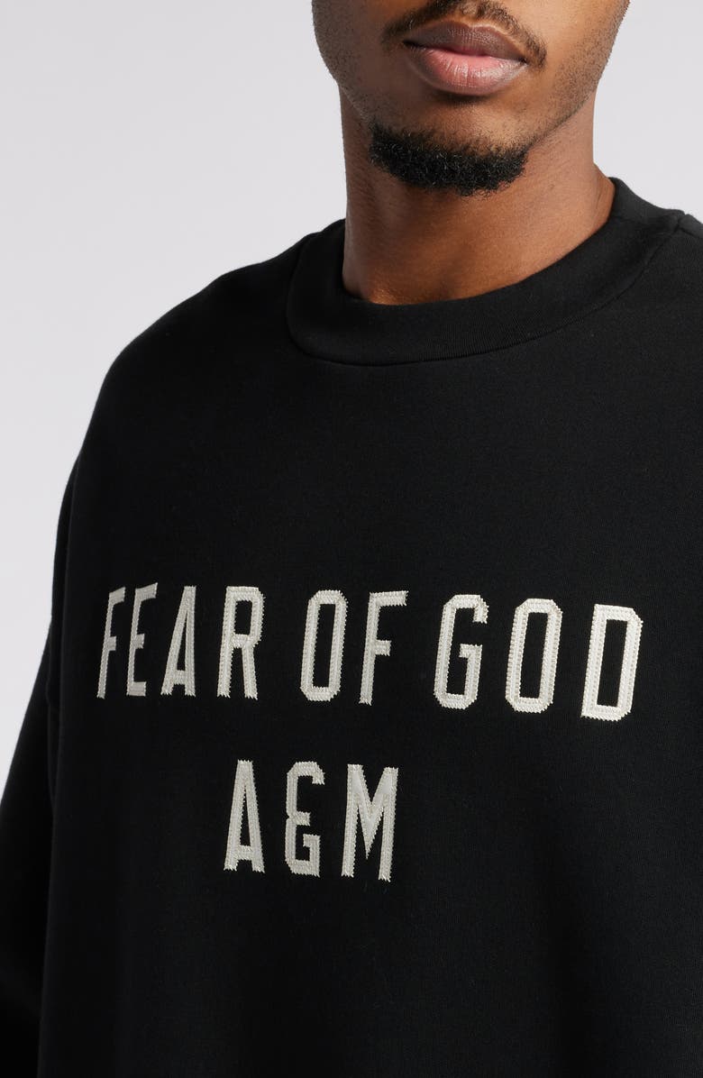 Fear of God Essentials A&M Logo Cotton Fleece Graphic Sweatshirt, Alternate, color,