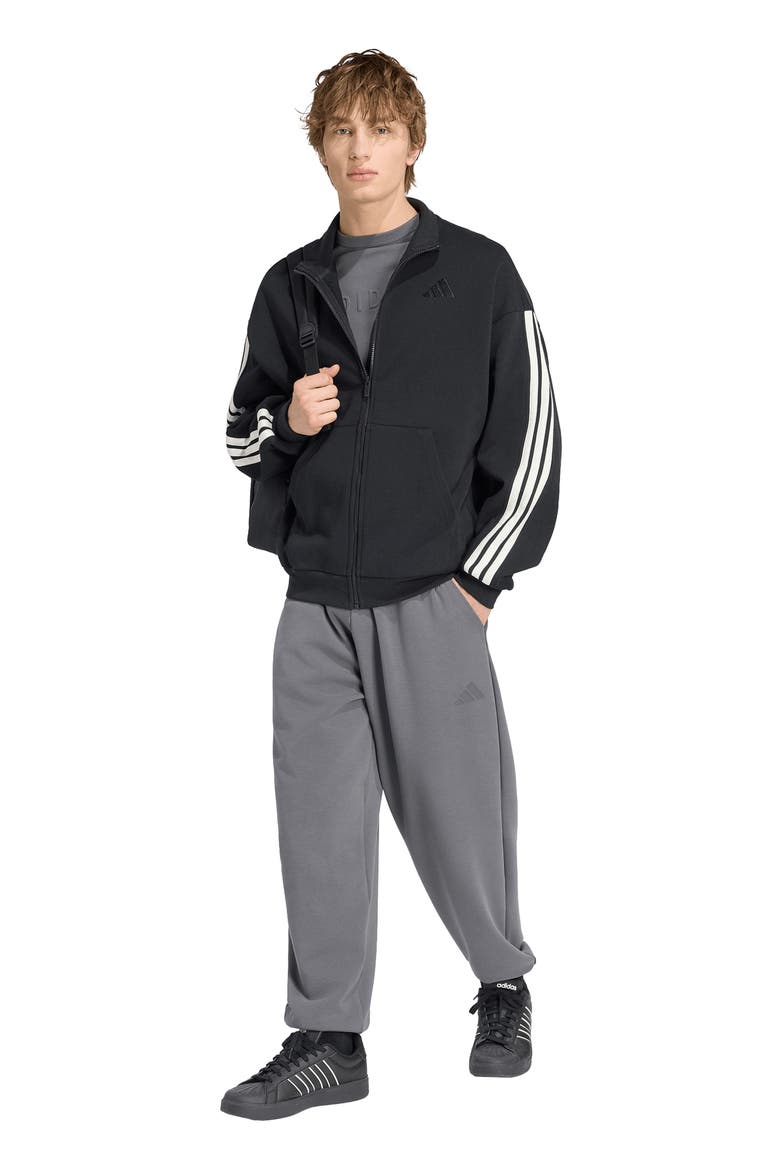 Kit 3-Stripes Track Jacket, Alternate, color, BLACK/ OFF WHITE