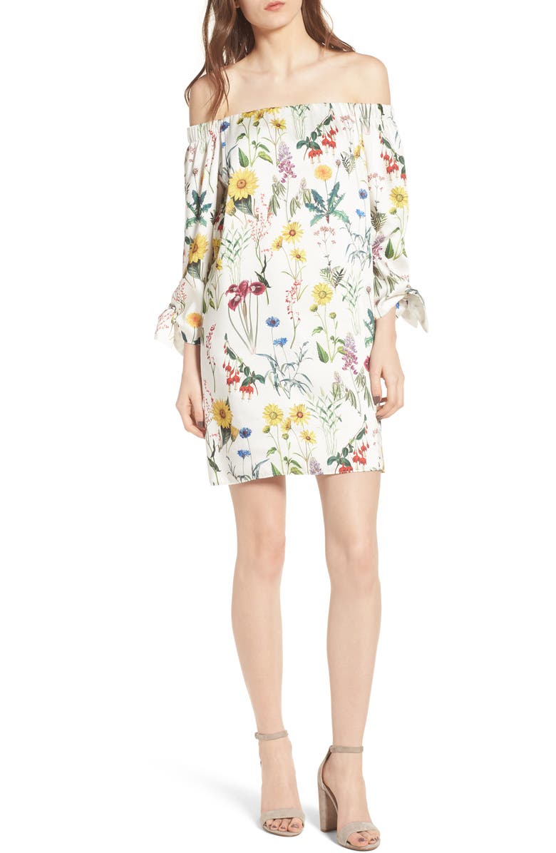 Bailey 44 Botanical Off the Shoulder Shift Dress, Main, color, 