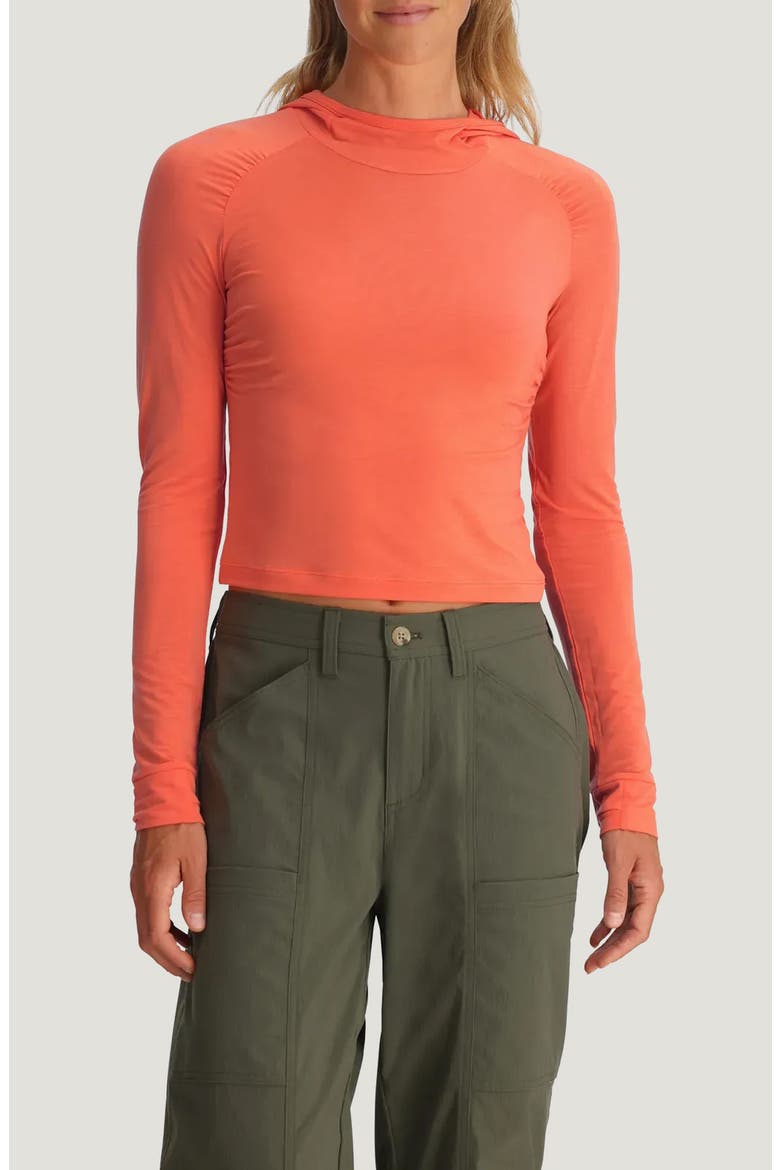 Elevate Fitted Lightweight Performance Hoodie, Main, color, FLAMINGO