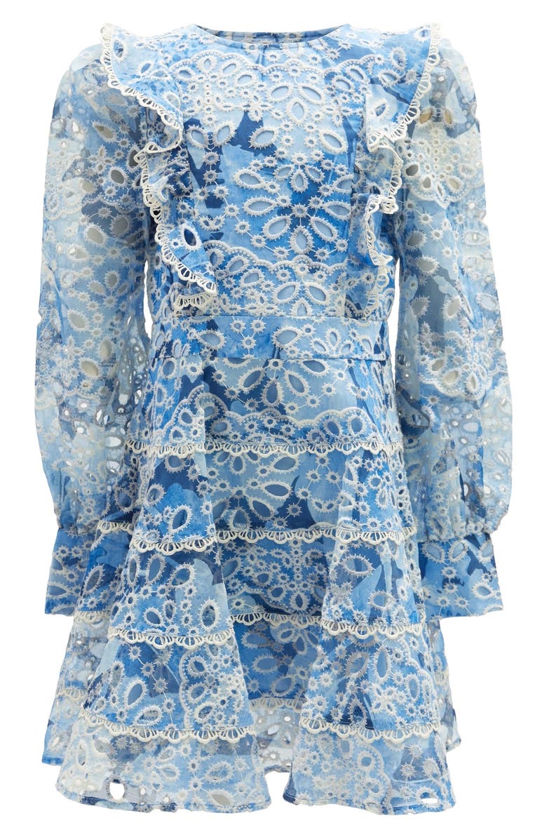 Bardot Junior Kids' Odette Long Sleeve Tiered Party Dress, Main, color,