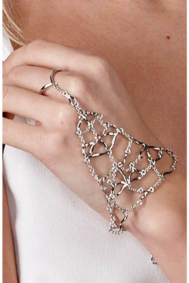 Elements Hand Chain, Alternate, color, Sterling Silver