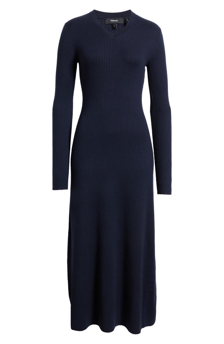 Theory Regal Long Sleeve Rib Maxi Dress, Alternate, color, 