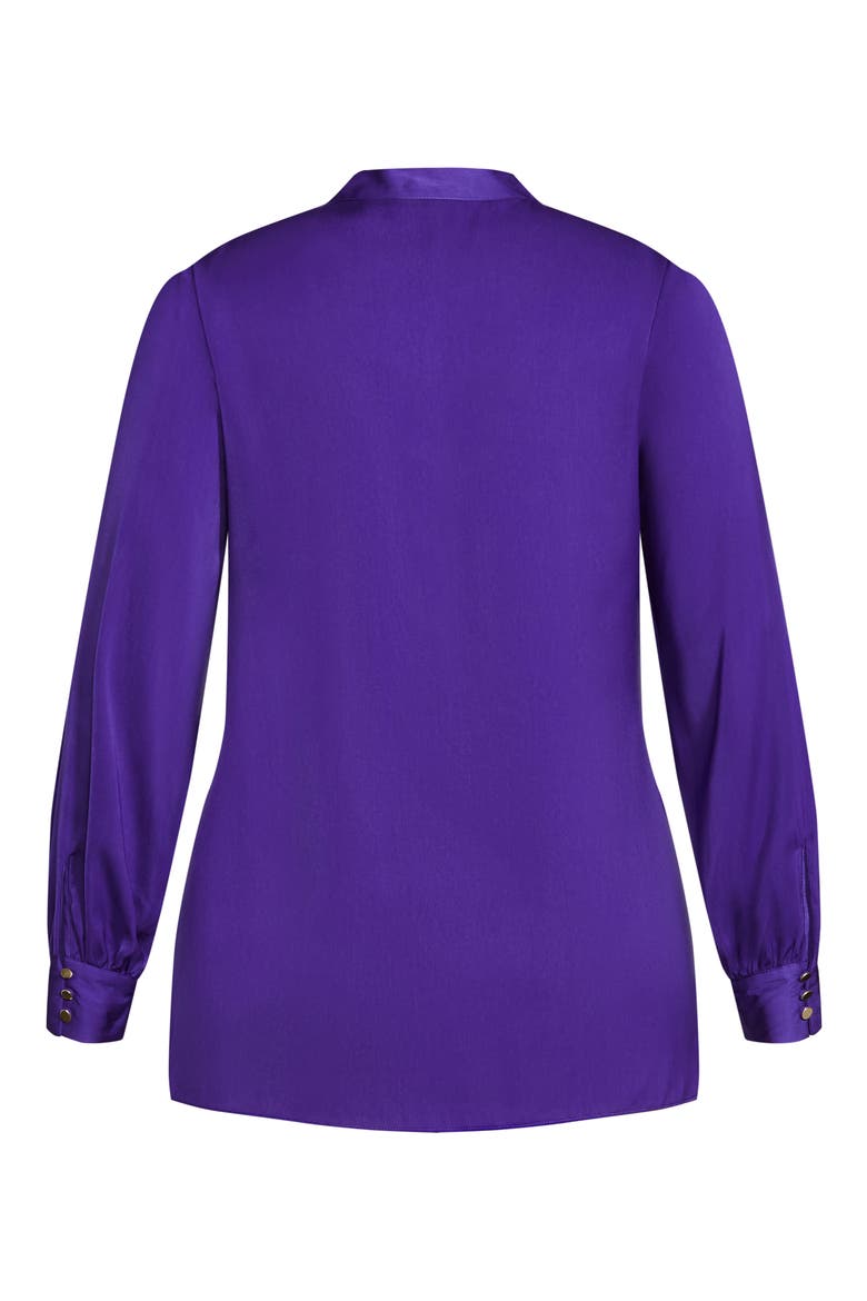 Chana Charmeuse Bow Blouse, Alternate, color, PURPLE