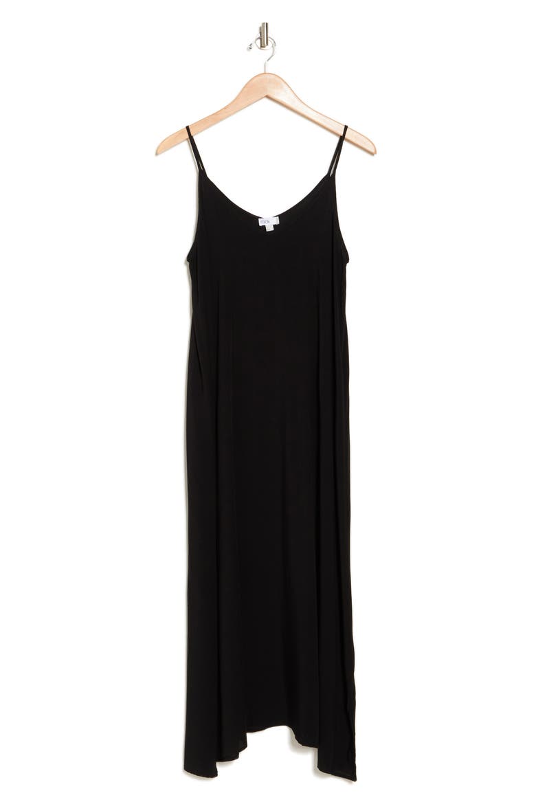 Spaghetti Strap Cover-Up Dress, Alternate, color, BLACK