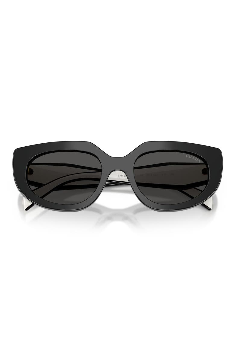 54mm Oval Sunglasses, Alternate, color, BLACK