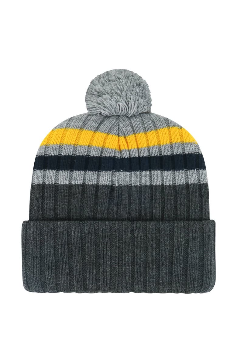 '47 Men's '47 Gray Nashville Predators Stack Patch Cuffed Knit Hat with Pom, Alternate, color, Gray
