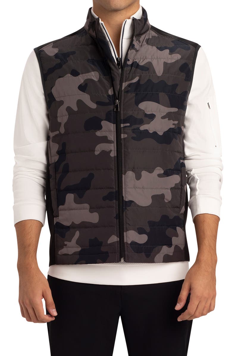 Bugatchi Camo Quilted Cotton Vest, Main, color, 