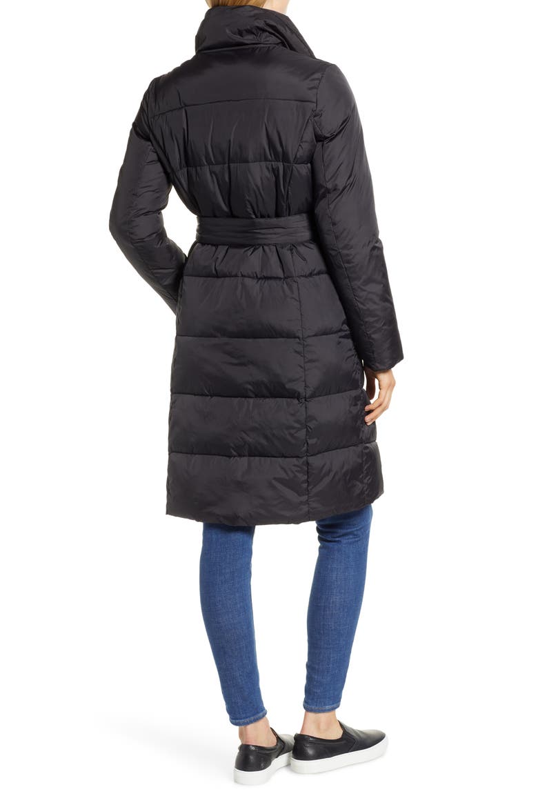 Long Puffer Coat, Alternate, color, BLACK