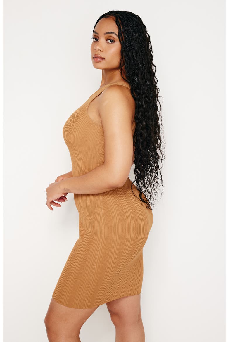 One-Shoulder Plissé Knit Minidress, Alternate, color, CANYON003