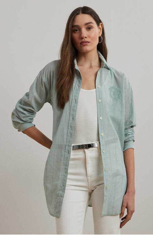 RALPH LAUREN LAUREN RALPH LAUREN STRIPE OVERSIZE COTTON BUTTON-UP SHIRT