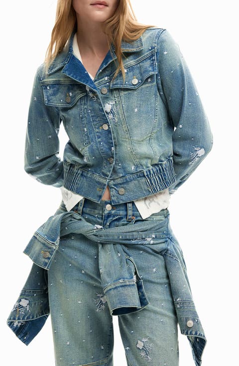 Embroidered Denim Trucker Jacket