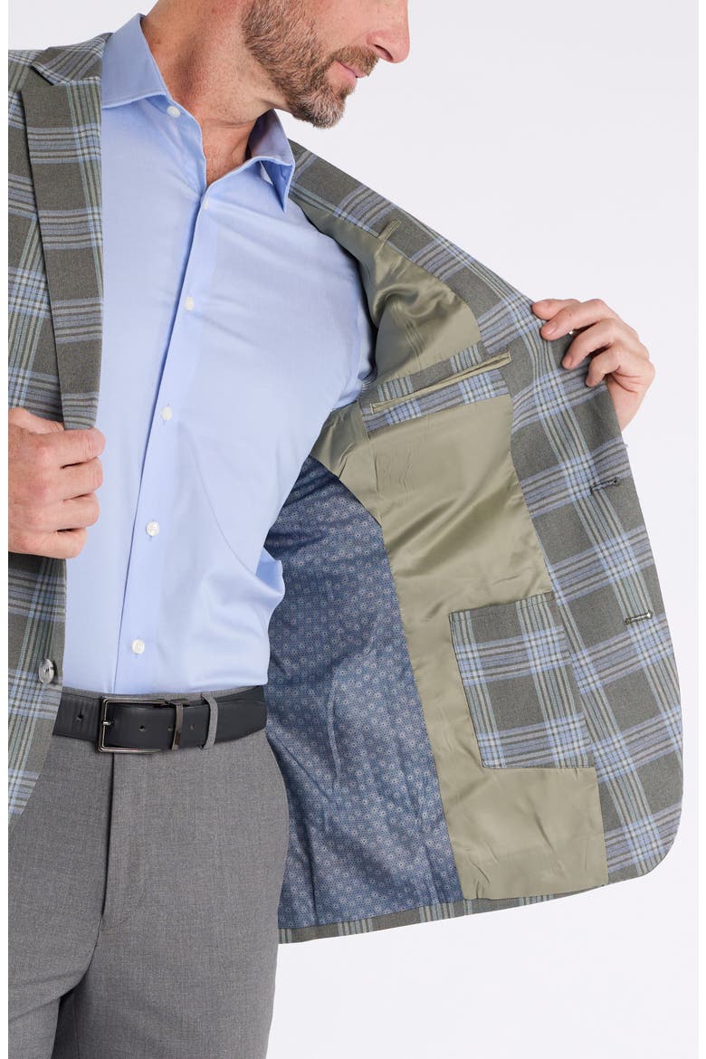 Olive & Blue Plaid Sport Coat, Alternate, color, OLIVE