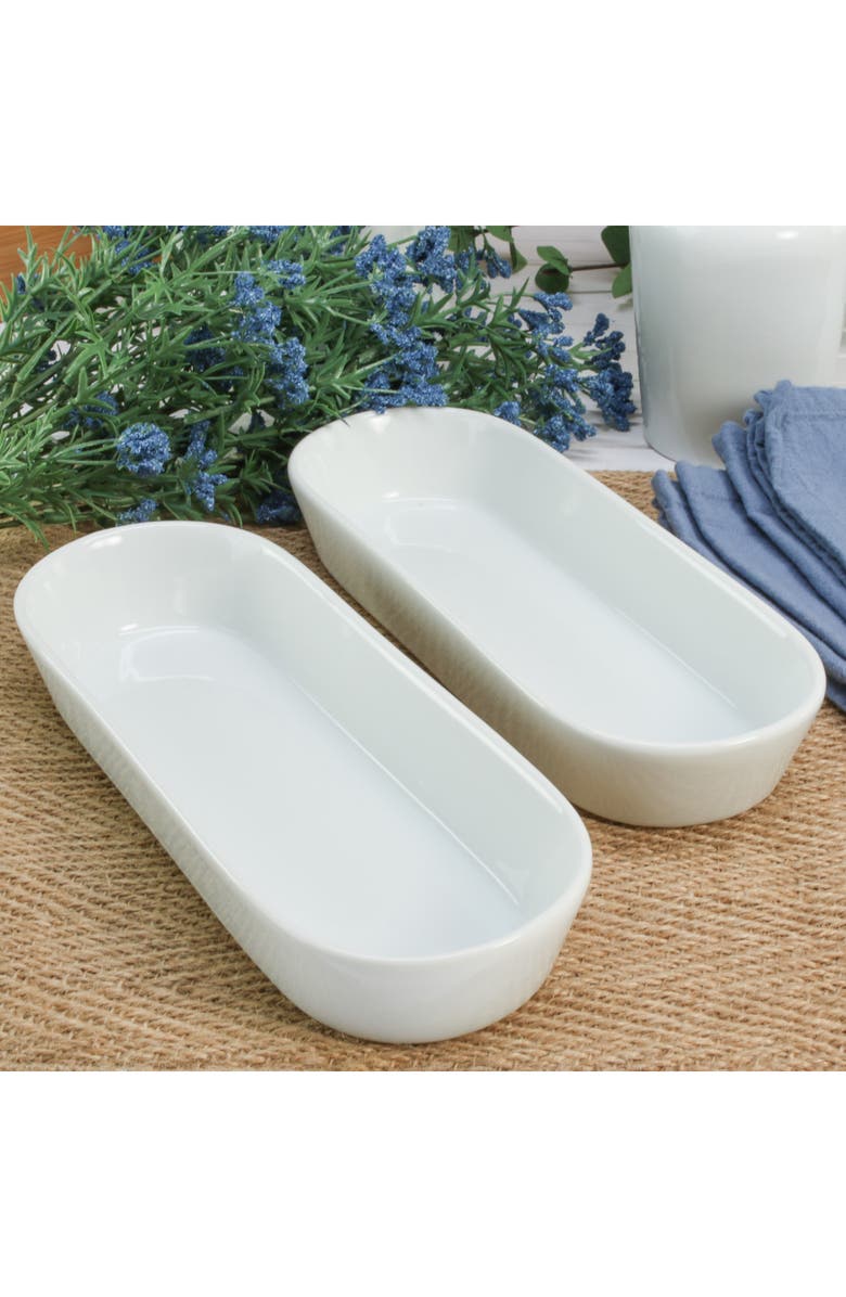 BIA Cordon Bleu Oslo Set of 2 Oblong Baking Dishes, Alternate, color, White