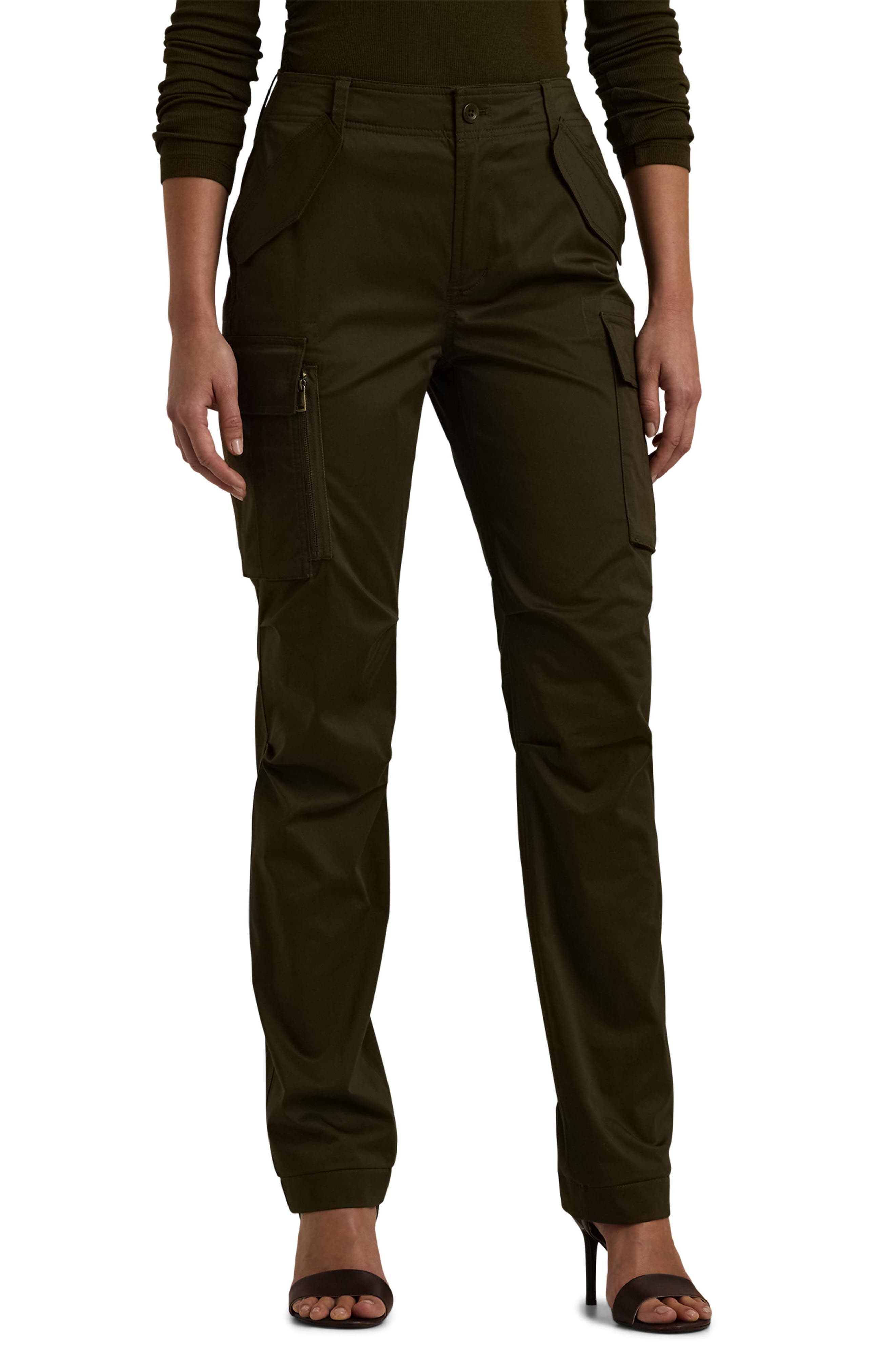 Lauren Ralph Lauren Stretch Cotton Sateen Ankle Cargo Pants