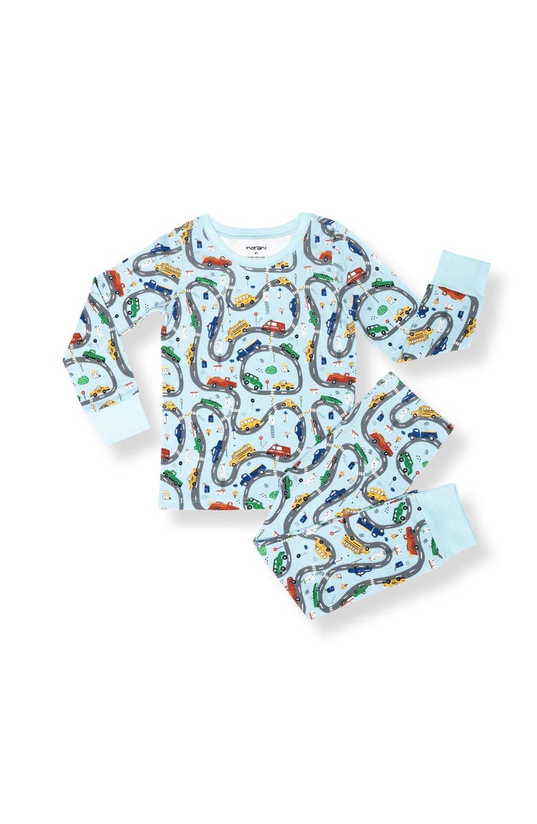 Norani Kids Organic Two-Piece Pajama Set in Cars, Main, color, Cars