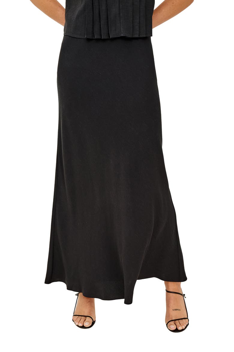 Romina Maxi Skirt, Main, color, BLACK LINEN