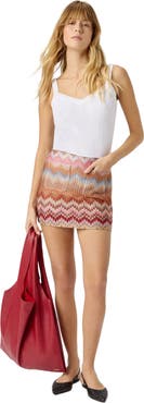 Missoni Mini Skirt In Viscose Chevron Snake Motif