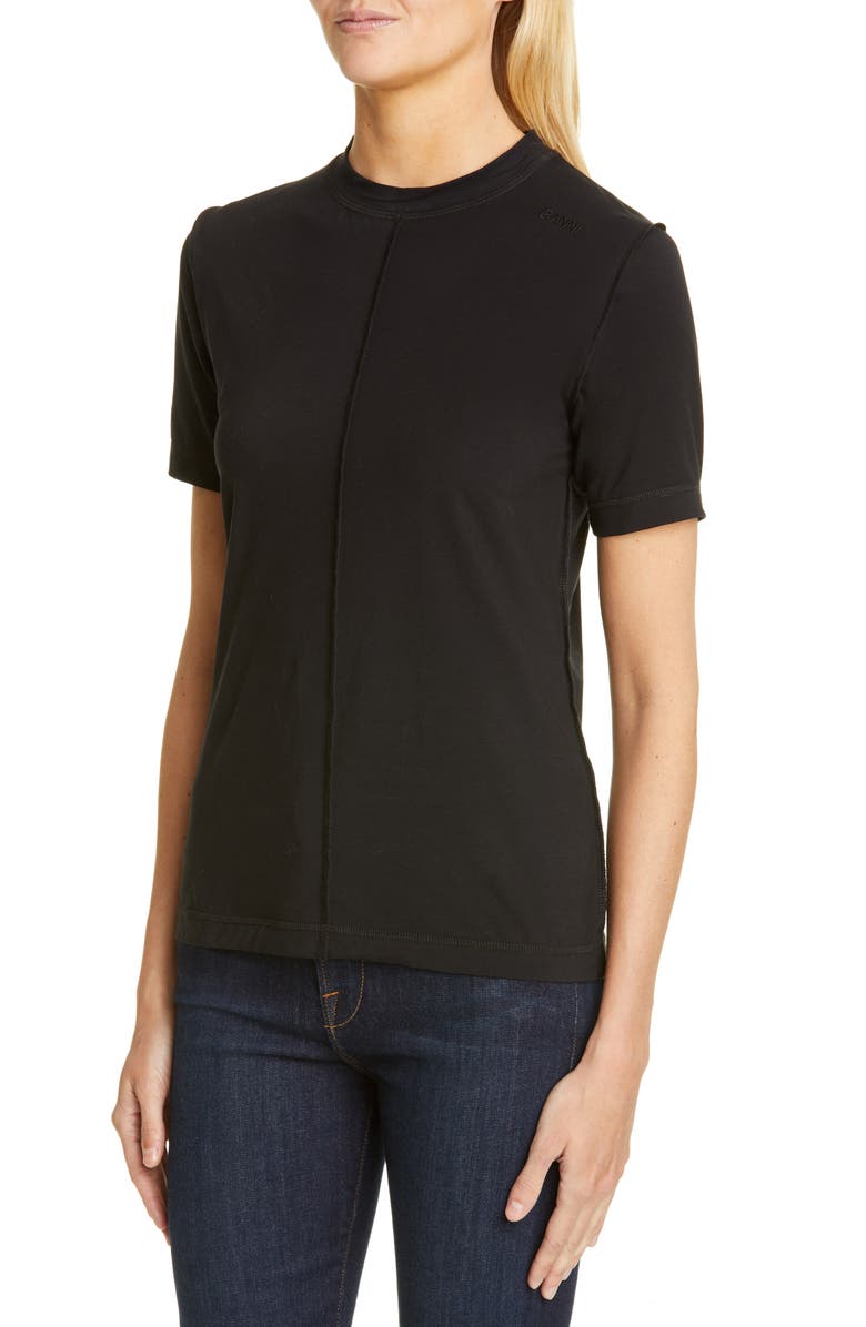 Ganni Lightweight Jersey Tee, Alternate, color, 