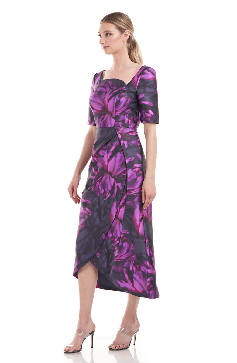 Kay Unger Tallulah Floral High-Low Maxi Tulip Dress, Alternate, color,