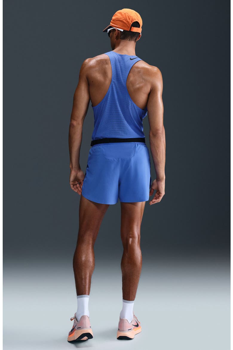 AeroSwift 4-Inch Running Shorts, Alternate, color, COMET BLUE/ BLACK