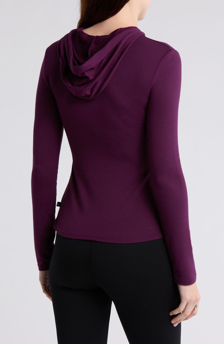 Jessica Simpson Keyhole Long Sleeve Hooded T-Shirt, Alternate, color, 