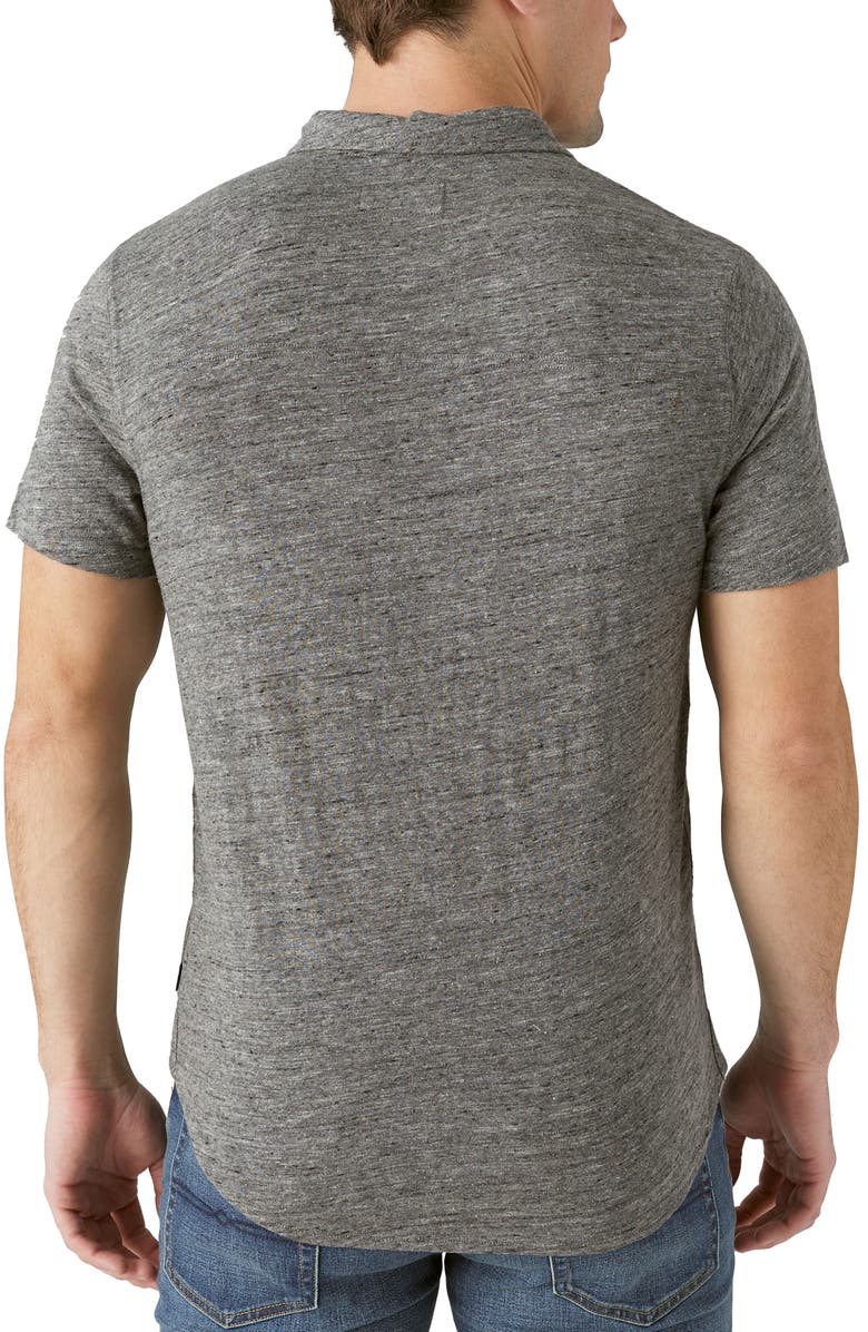 Lucky Brand Short Sleeve Button-Up Shirt, Alternate, color, Heather Grey