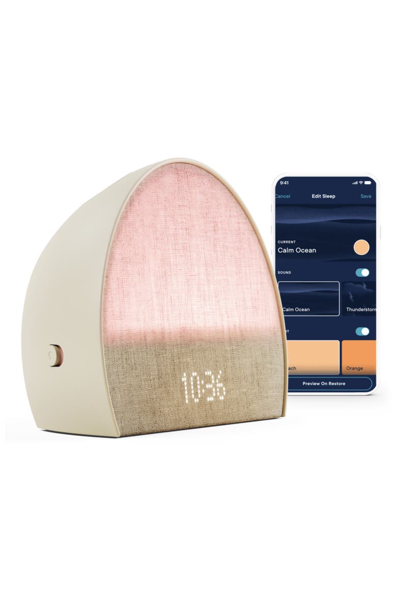 Hatch Restore 2 Bedside Light, Sound Machine & Sunrise Alarm Clock, Main, color, PUTTY