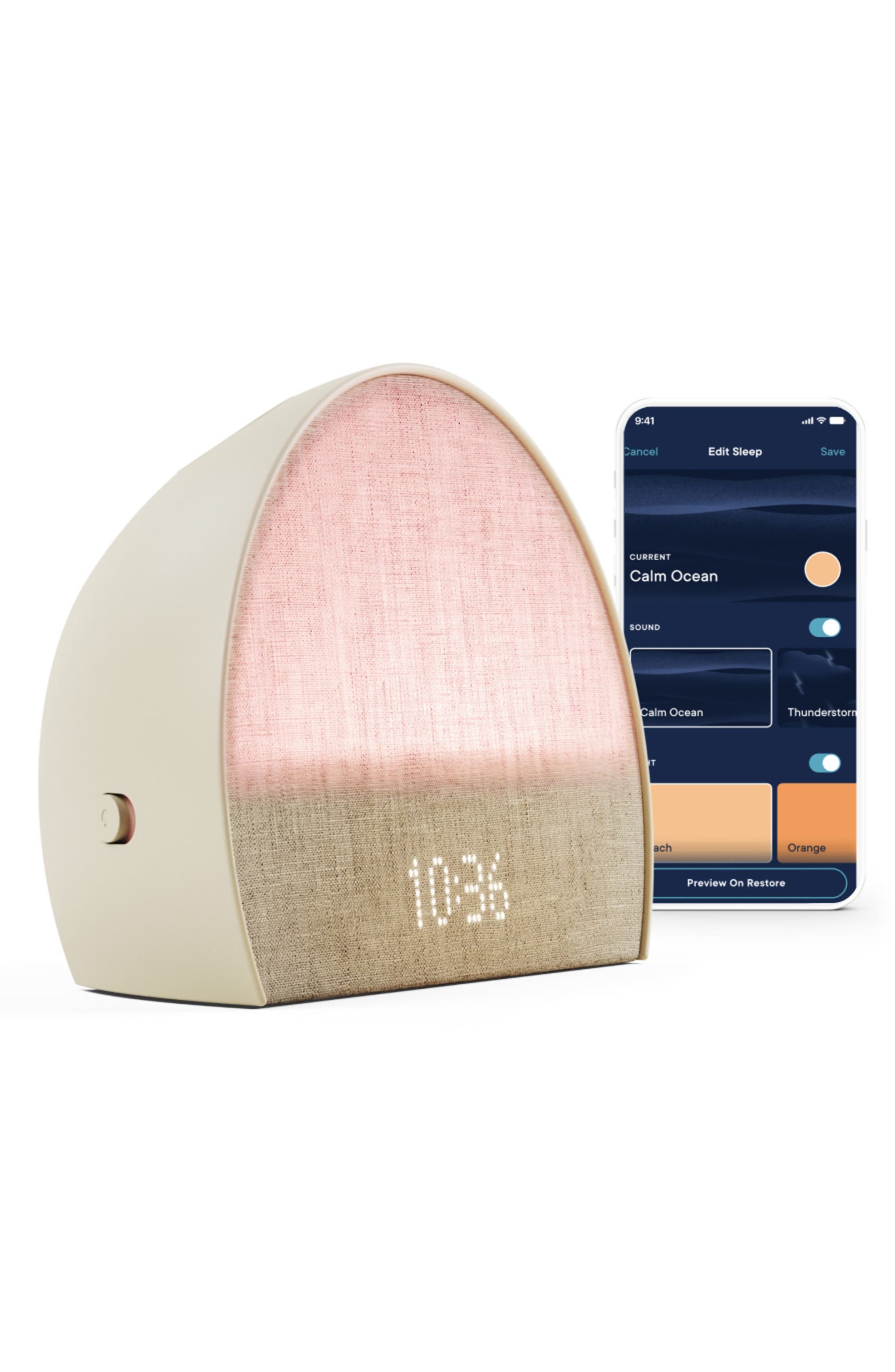 Hatch Inc Hatch Restore 2 Bedside Light, Sound Machine & Sunrise Alarm ...