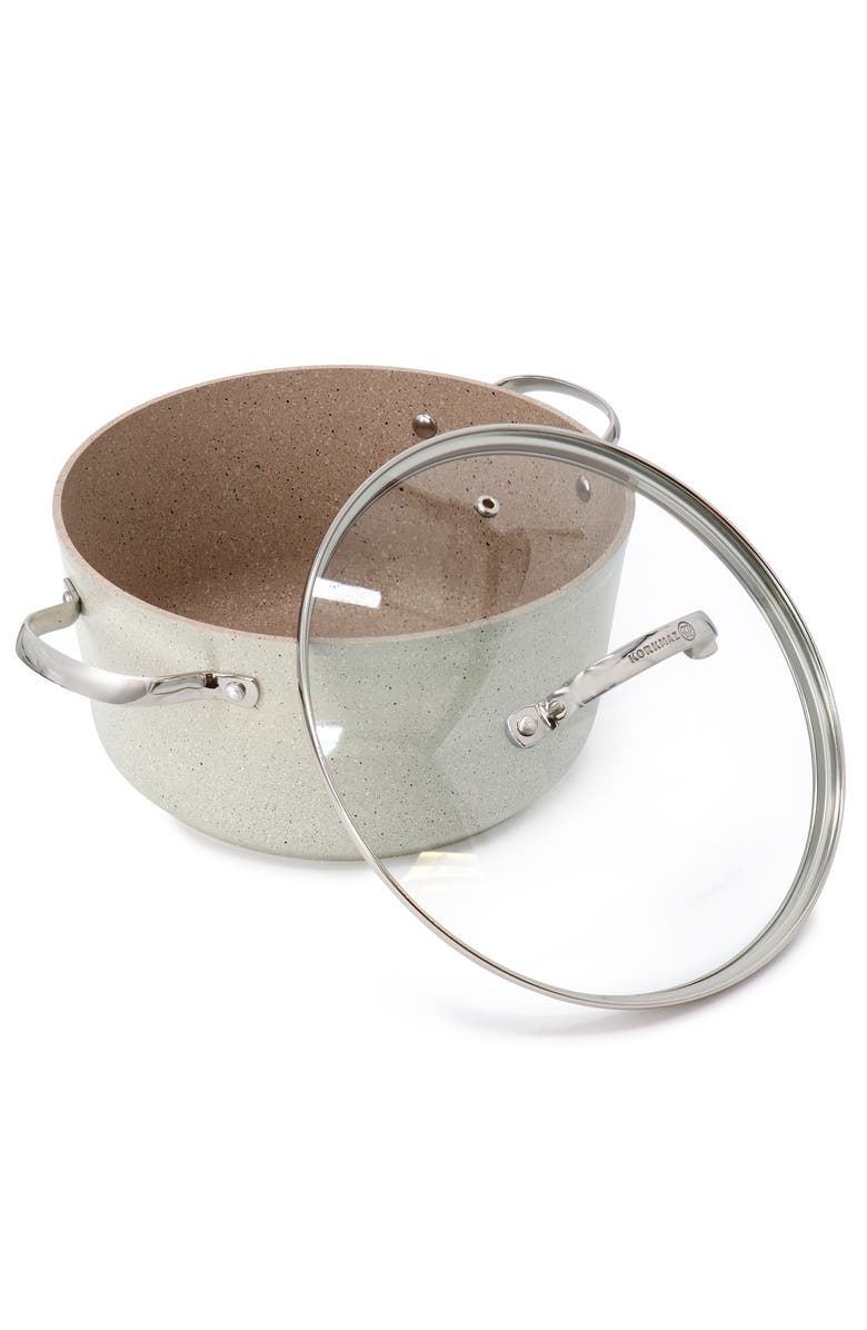 Korkmaz Granita 8 Liter Aluminum Nonstick Casserole with Lid, Alternate, color, Beige