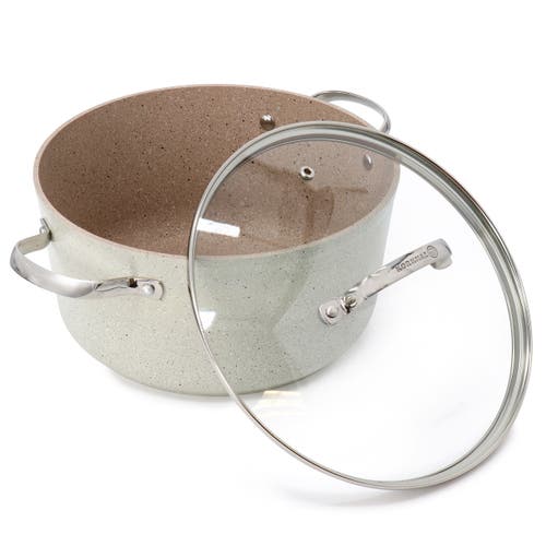 Korkmaz Granita 8 Liter Aluminum Nonstick Casserole With Lid In White