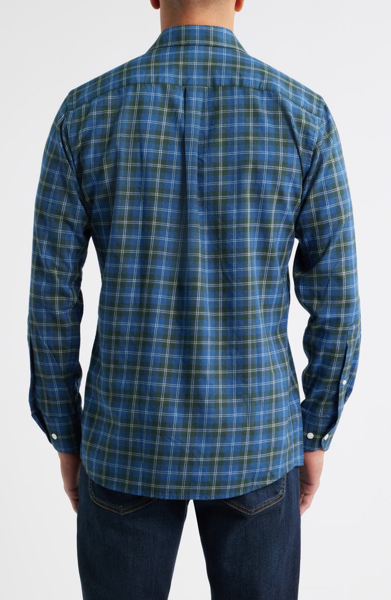 Peter Millar Frasier Check Button-Up Flannel Shirt, Alternate, color, Blue Haze