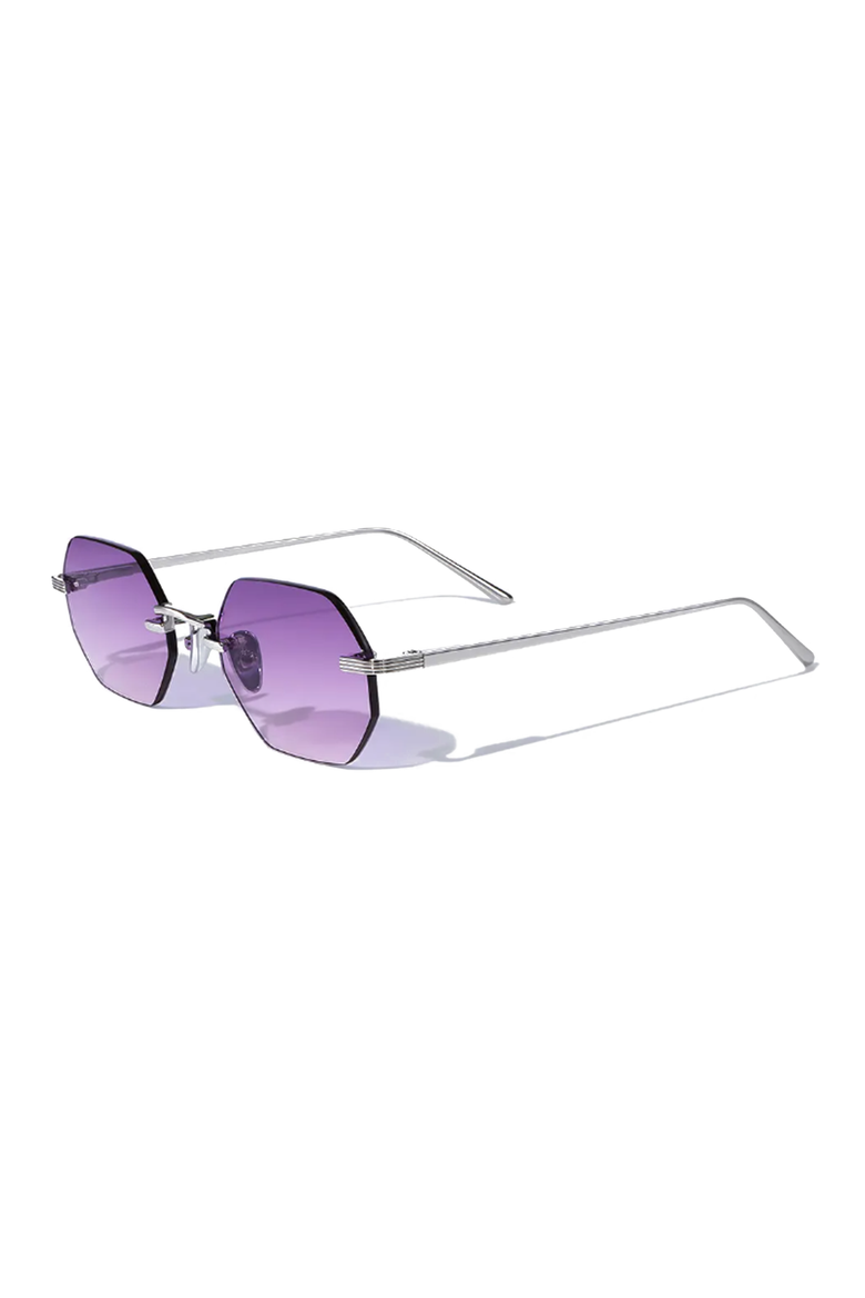 Vonne 51mm Rimless Sunglasses, Alternate, color, Purple