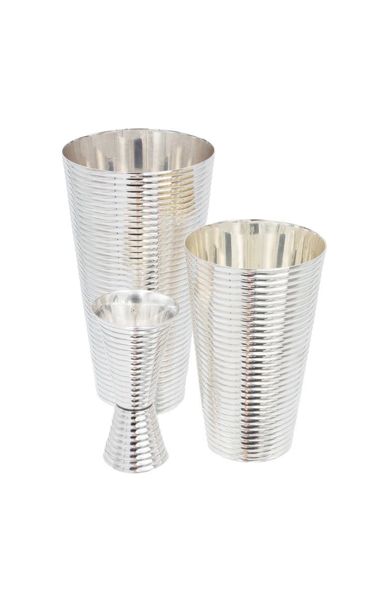 Prince of Scots Fluted Silver 3-Piece Cocktail Shaker Set, Alternate, color, Silver