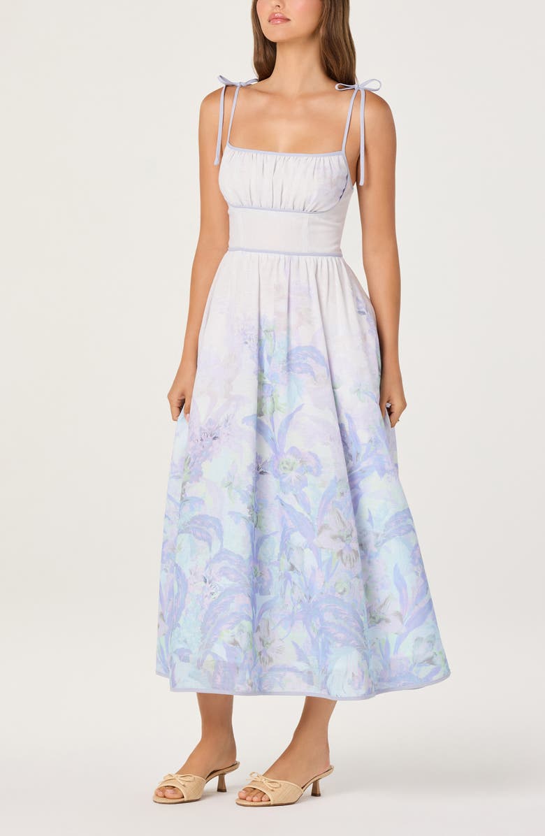 ASTR the Label Dayana Sleeveless A-Line Dress, Alternate, color, Purple Floral