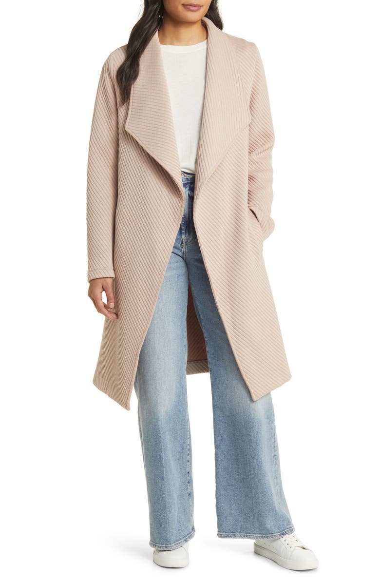 Sam Edelman Drape Front Rib Jacket, Main, color, Blush