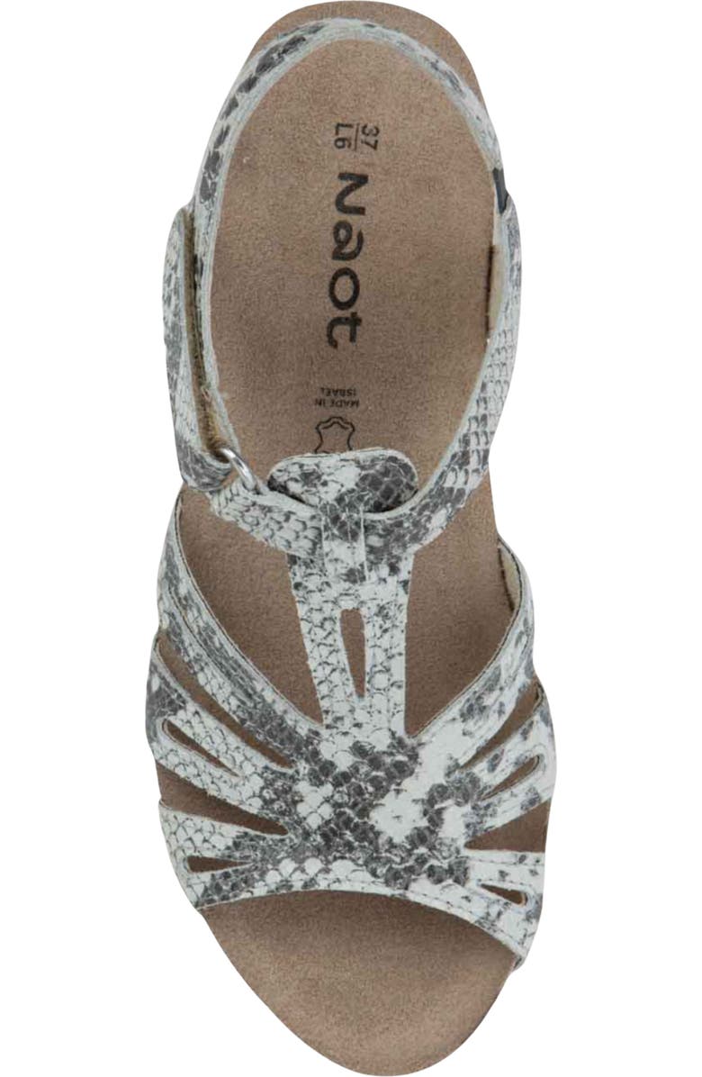 Naot Starlet Wedge Sandal, Alternate, color, Black/ White Python