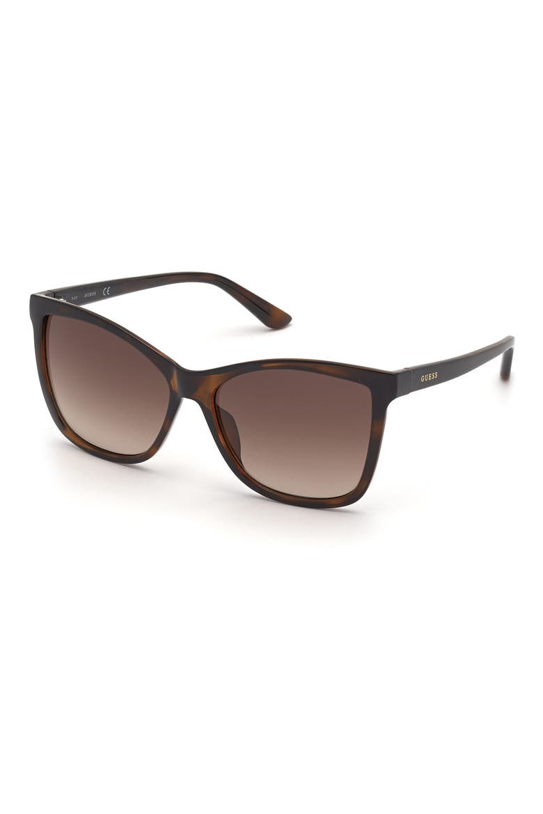 Square Sunglasses, Alternate, color, DARK HAVANA / GRADIENT BROWN