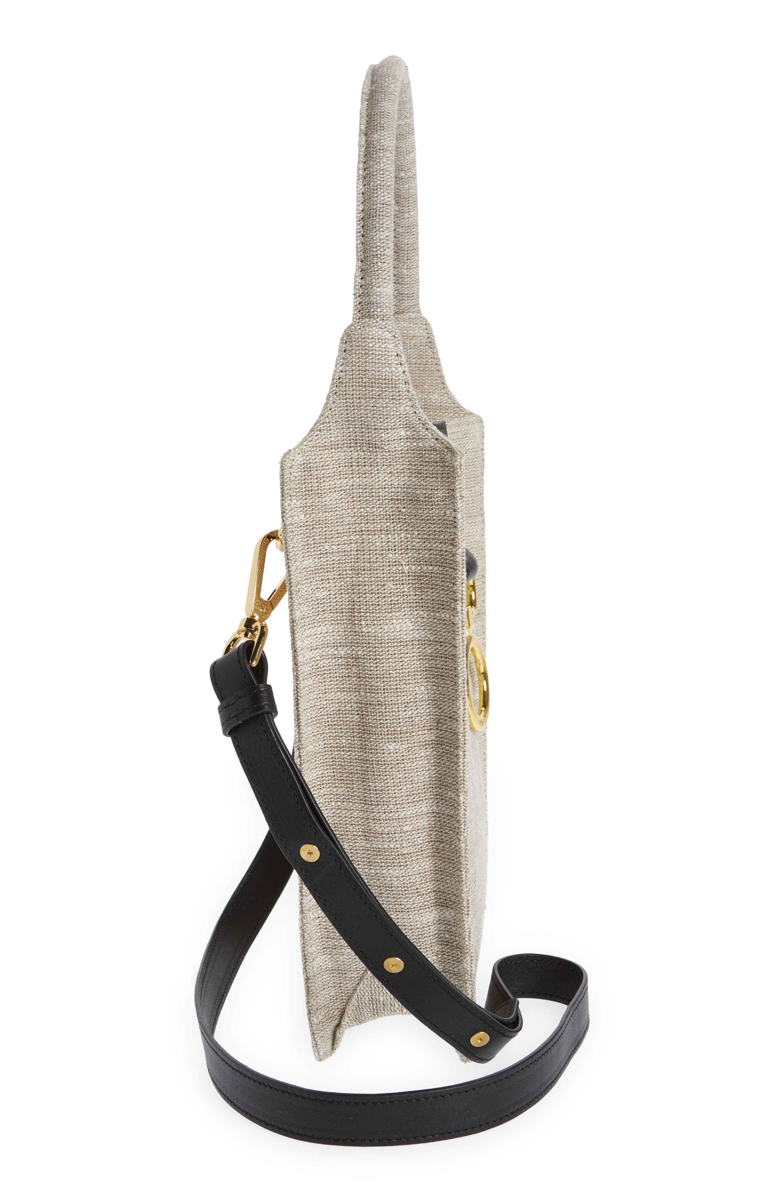 Vavvoune Mishe Linen & Leather Crossbody Bag, Alternate, color, 