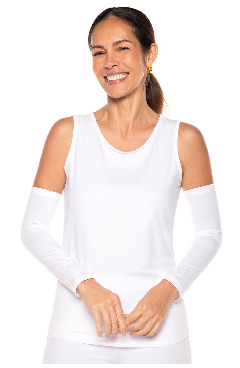 Coolibar Women's Sun Arm Sleeves - UPF 50+ Sun Protection - Navagio, Main, color, White