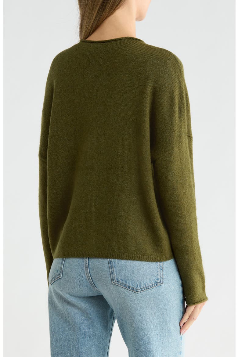 Roll Collar Cardigan, Alternate, color, GRECIAN OLIVE