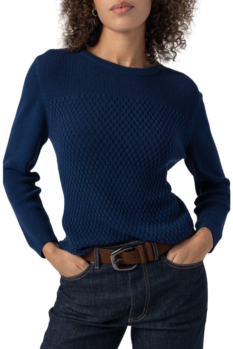 Honeycomb Rib Sweater, Alternate, color, navy