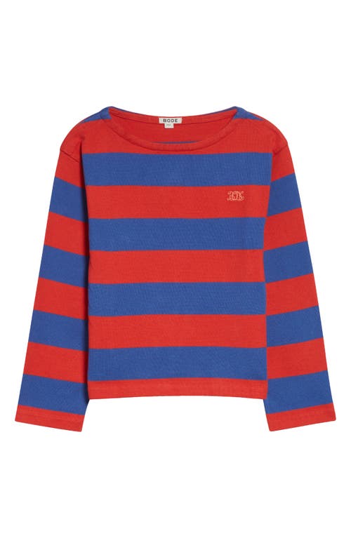 Bode Clubhouse Logo Embroidered Stripe Long Sleeve T-shirt In Multi