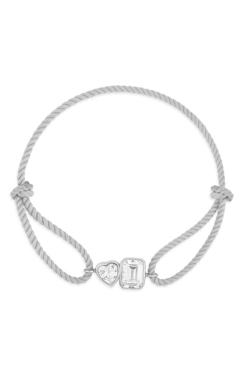 Cubic Zirconia Corded Slider Bracelet