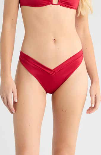 PacSun Lotus Metallic Shirred V-Cut Bikini Bottoms