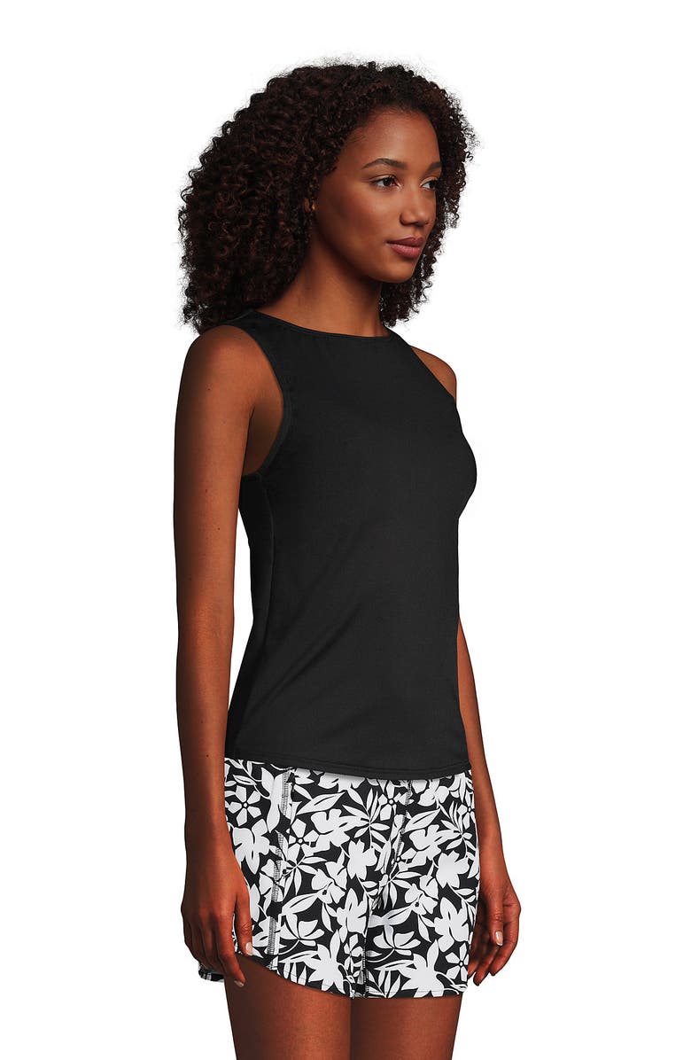 Lands' End Mastectomy Chlorine Resistant Square Neck Tankini Top Swimsuit Adjustable Straps, Alternate, color, 
