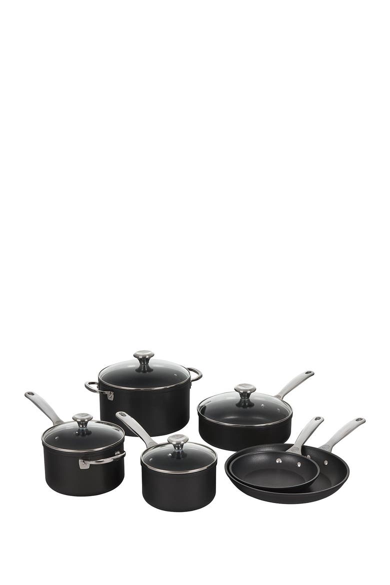 10-Piece Toughened Nonstick PRO Cookware Set, Alternate, color, BLACK
