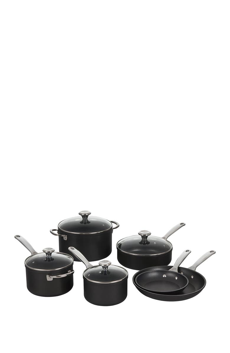 Le Creuset 10-Piece Toughened Nonstick PRO Cookware Set, Alternate, color, Black