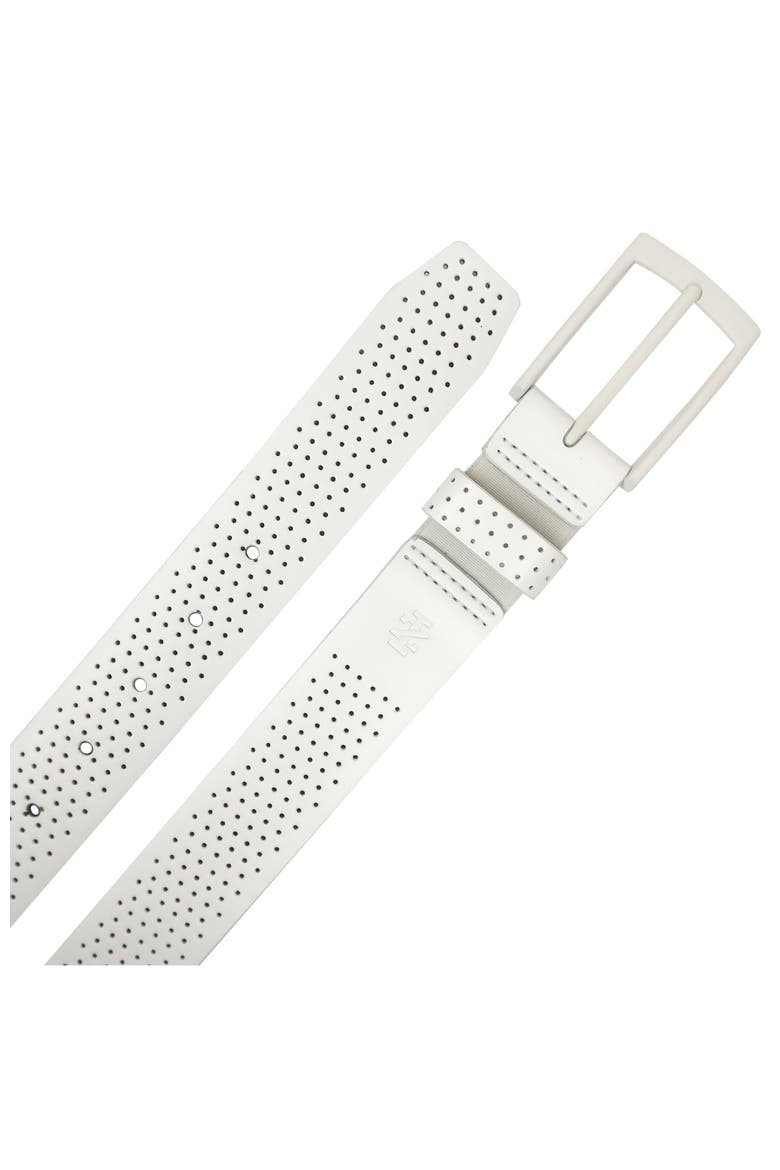 Comfort Stretch Perforated Leather Golf Belt, Alternate, color, White
